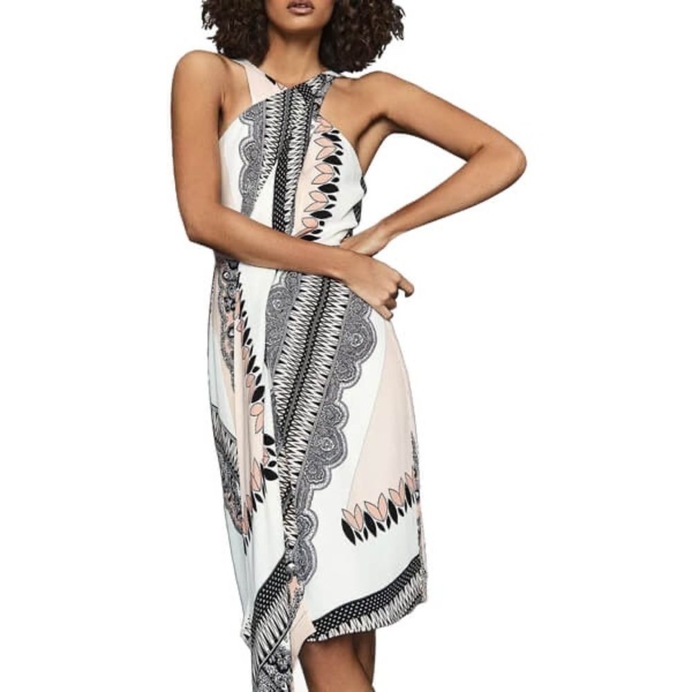 Reiss Hope Scarf-Print Wrap Dress. US size 0. NWT